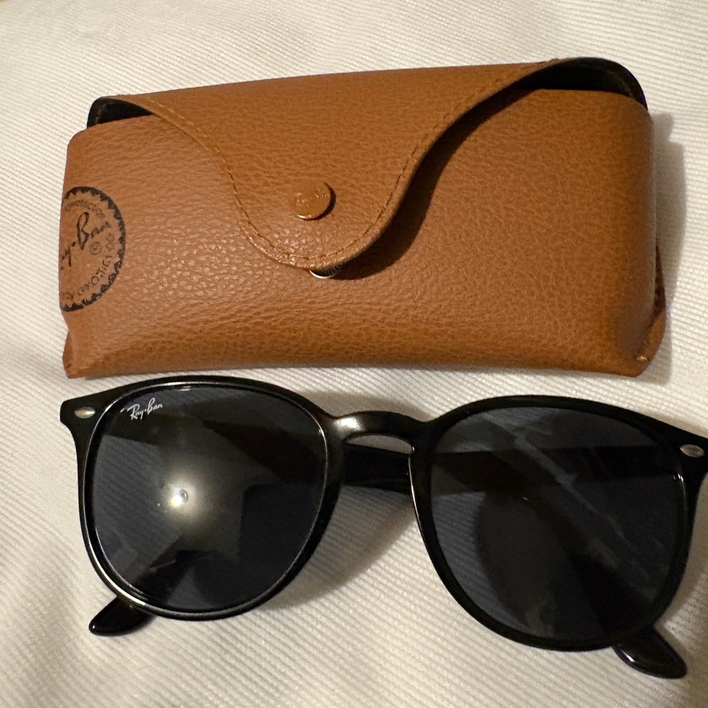 Ray-Ban Black Sunglasses with Tan Case